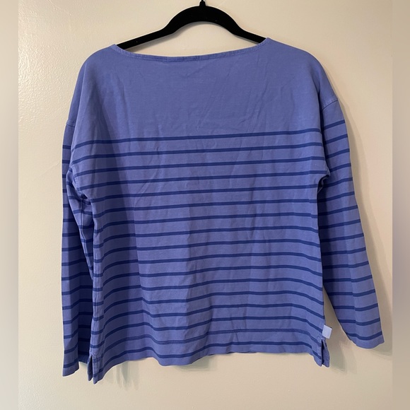 VINEYARD VINES Overdyed Striped Boatneck Tee Shirt - Picture 2 of 7